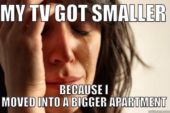 MY TV GOT SMALLER  BECAUSE I MOVED INTO A BIGGER APARTMENT First World Problems