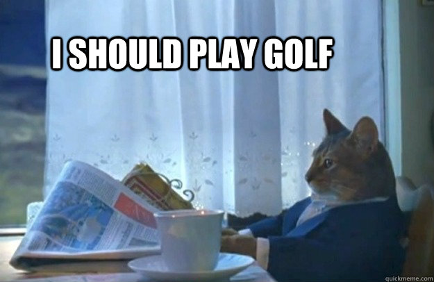 I should play golf  Sophisticated Cat