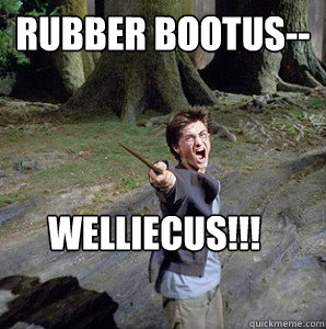 Rubber Bootus--
 WELLIECUS!!!! - Rubber Bootus--
 WELLIECUS!!!!  Harry potter
