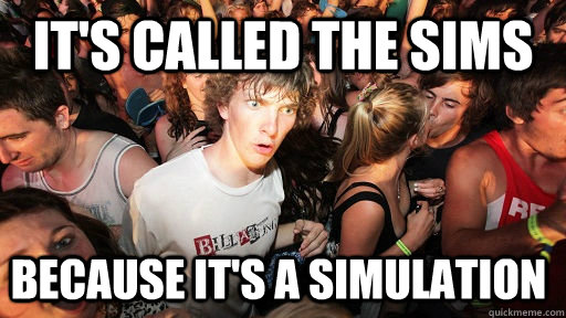 It's called The Sims because it's a simulation - It's called The Sims because it's a simulation  Sudden Clarity Clarence