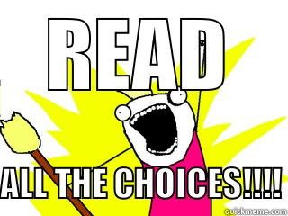 READ ALL THE CHOICES!!!! All The Things