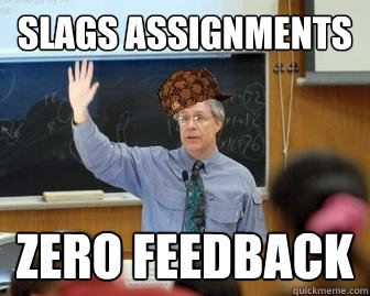 SLAGS ASSIGNMENTS ZERO FEEDBACK  Scumbag Professor