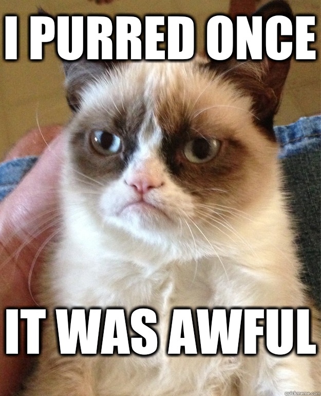 I purred once It was awful - I purred once It was awful  Grumpy Cat