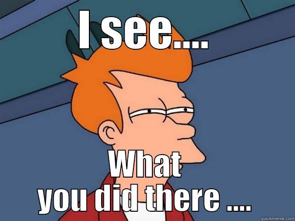 I SEE.... WHAT YOU DID THERE .... Futurama Fry