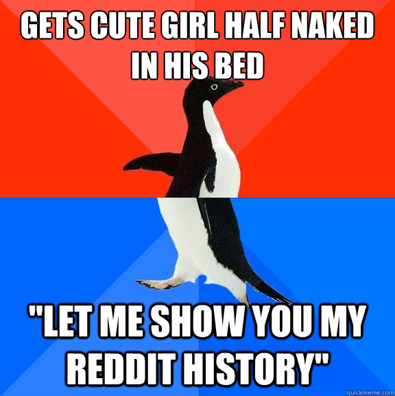 Gets cute girl half naked in his bed 