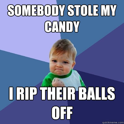 somebody stole my candy i rip their balls off  Success Kid