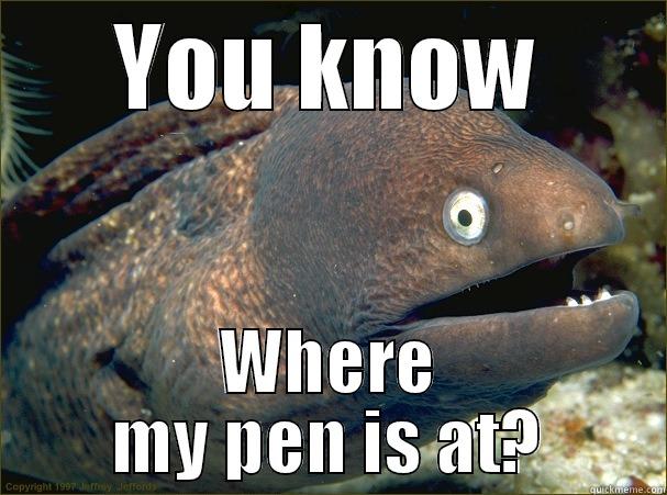 YOU KNOW WHERE MY PEN IS AT? Bad Joke Eel