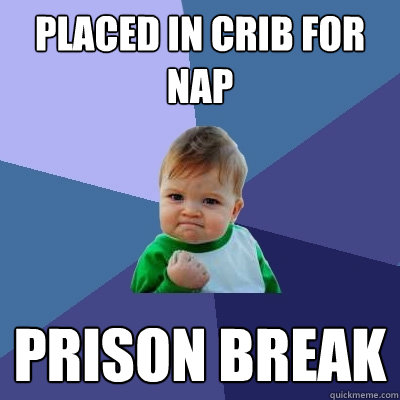 placed in crib for nap prison break  Success Kid