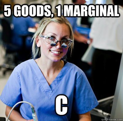 5 Goods, 1 Marginal C  overworked dental student