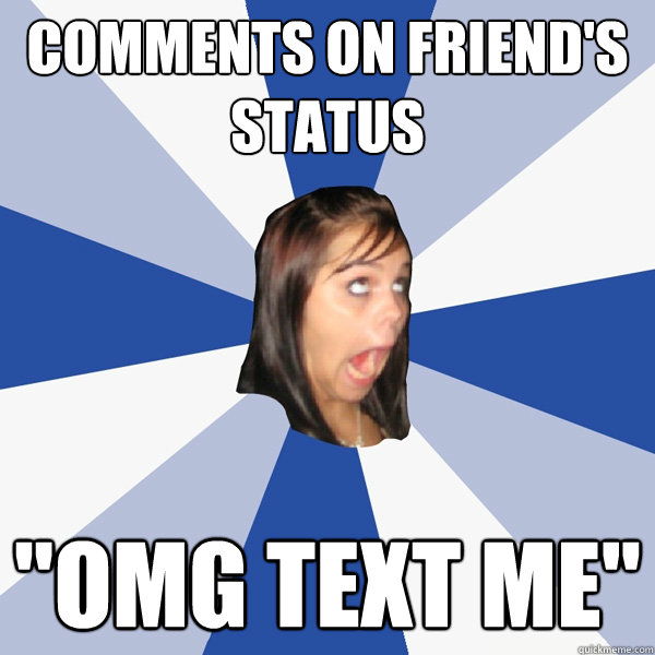 Comments on friend's status 