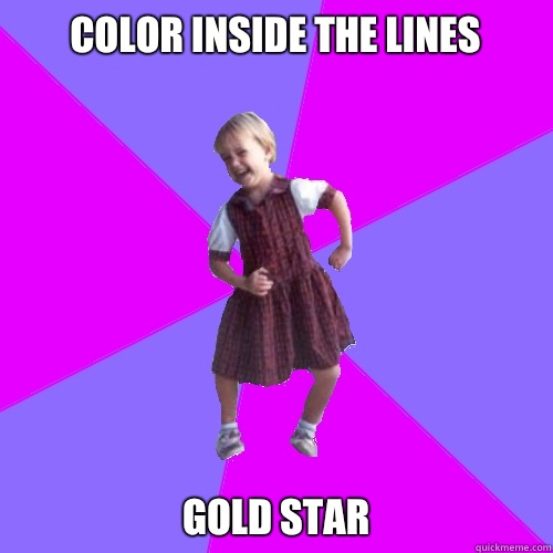 Color inside the lines Gold Star  Socially awesome kindergartener