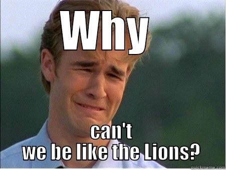 WHY  CAN'T WE BE LIKE THE LIONS? 1990s Problems
