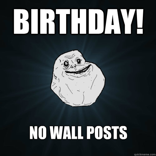 Birthday! No wall posts - Birthday! No wall posts  Forever Alone