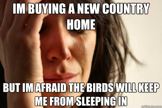 Im buying a new country home but im afraid the birds will keep me from sleeping in  First World Problems