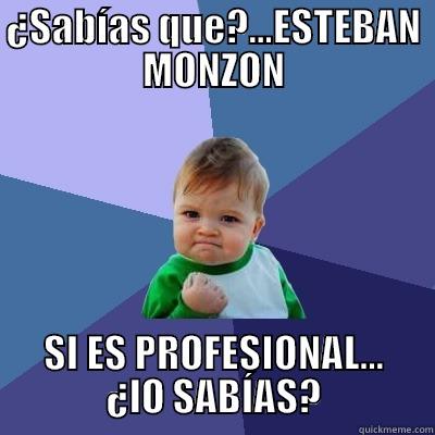 ¿SABÍAS QUE?...ESTEBAN MONZON SI ES PROFESIONAL... ¿LO SABÍAS? Success Kid