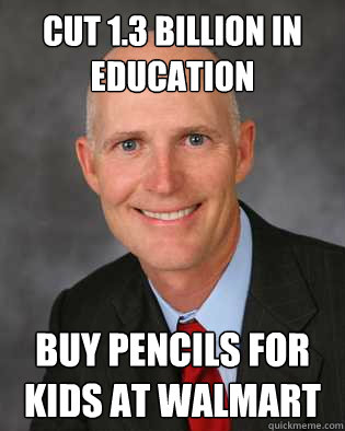 Cut 1.3 billion in education Buy pencils for kids at Walmart  