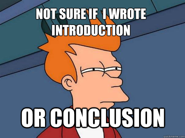 Not sure if  i wrote introduction or conclusion - Not sure if  i wrote introduction or conclusion  Futurama Fry