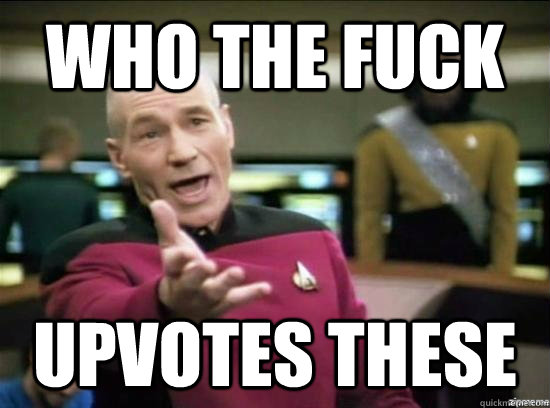 WHO THE FUCK UPVOTES THESE  Annoyed Picard HD
