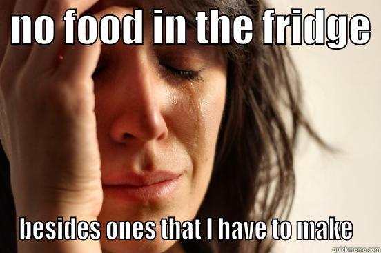  NO FOOD IN THE FRIDGE  BESIDES ONES THAT I HAVE TO MAKE  First World Problems