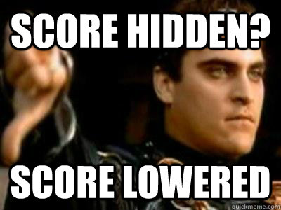 Score hidden? Score lowered  Downvoting Roman