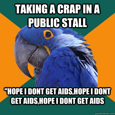 Taking a crap in a public stall 