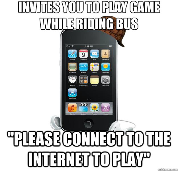 Invites you to play game while riding bus 