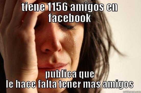 TIENE 1156 AMIGOS EN FACEBOOK PUBLICA QUE LE HACE FALTA TENER MAS AMIGOS First World Problems