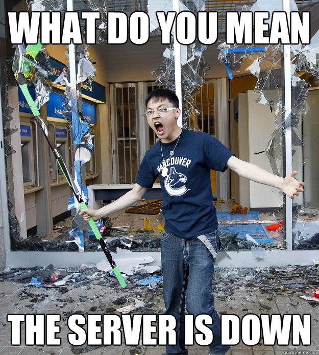 WHAT DO YOU MEAN THE SERVER IS DOWN  