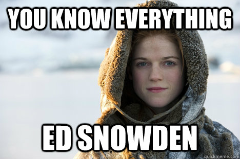 YOU KNOW EVERYTHING ED SNOWDEN  Know Nothing Ygritte