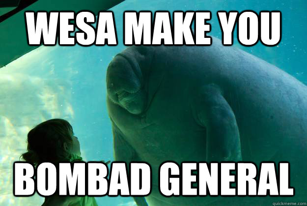 wesa make you bombad general  Overlord Manatee