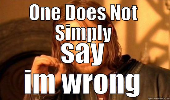 ONE DOES NOT SIMPLY SAY IM WRONG Boromir