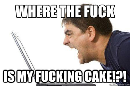 Where the fuck IS MY FUCKING CAKE!?!  Angry Computer Guy