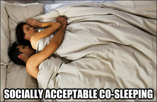  Socially acceptable co-sleeping  spooning couple