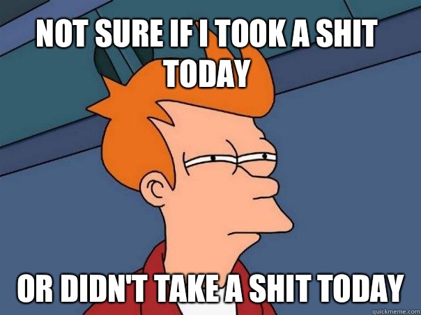 Not sure if I took a shit today Or didn't take a shit today  Futurama Fry