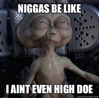 NIGGAS BE LIKE I AINT EVEN HIGH DOE  - NIGGAS BE LIKE I AINT EVEN HIGH DOE   BLUNTED ALIEN