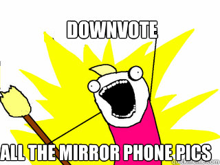 Downvote All the mirror phone pics  All The Things