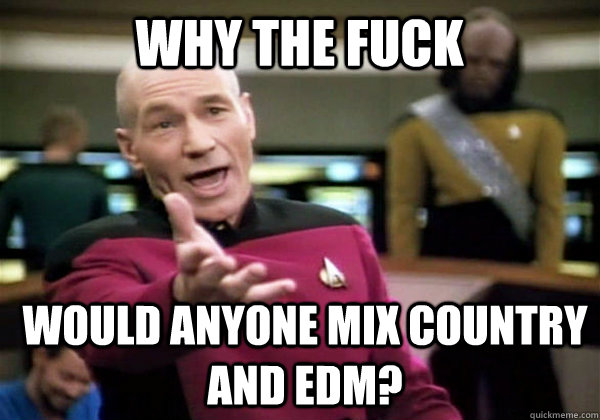 Why the fuck Would anyone mix country and EDM?  Patrick Stewart WTF