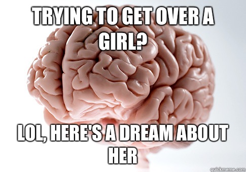 trying to get over a girl? lol, here's a dream about her  Scumbag Brain