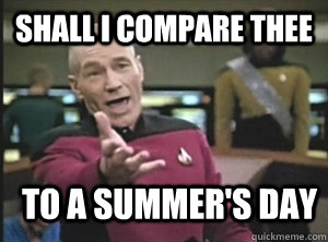 Shall I compare thee to a summer's day  Annoyed Picard
