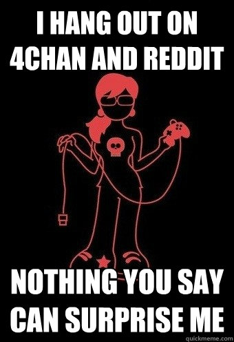 I hang out on 4chan and Reddit Nothing you say can surprise me - I hang out on 4chan and Reddit Nothing you say can surprise me  Misc