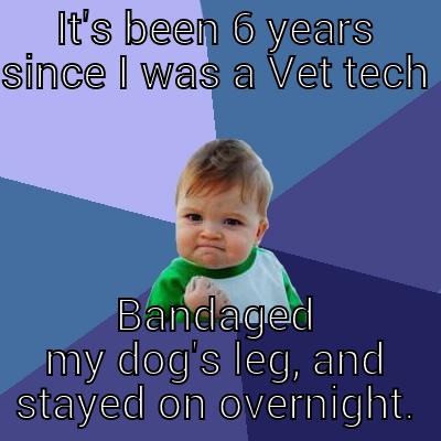 IT'S BEEN 6 YEARS SINCE I WAS A VET TECH BANDAGED MY DOG'S LEG, AND STAYED ON OVERNIGHT. Success Kid
