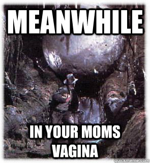 Meanwhile In your moms vagina  