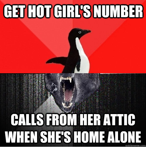 Get hot girl's number calls from her attic when she's home alone - Get hot girl's number calls from her attic when she's home alone  Socially Awesome Insanity Wolf