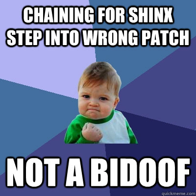 Chaining for Shinx step into wrong patch not a bidoof  Success Kid