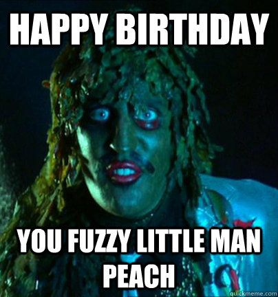 HAPPY BIRTHDAY YOU FUZZY LITTLE MAN PEACH  OLD GREG HAPPY BIRTHDAY