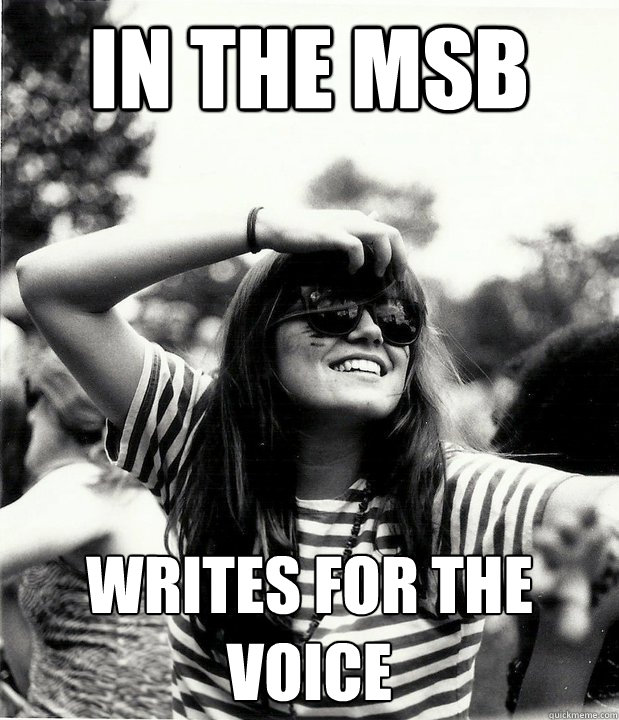 in the msb writes for the voice  Georgetown Hipster
