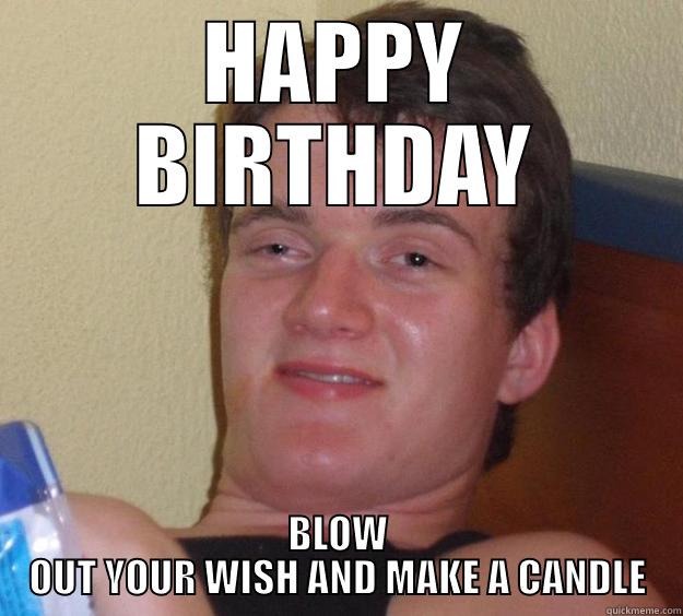 Happy Birthday - HAPPY BIRTHDAY BLOW OUT YOUR WISH AND MAKE A CANDLE 10 Guy