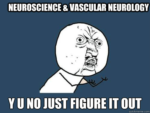 neuroscience & vascular neurology y u no just figure it out  Y U No