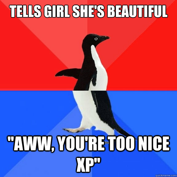 tells girl she's beautiful 