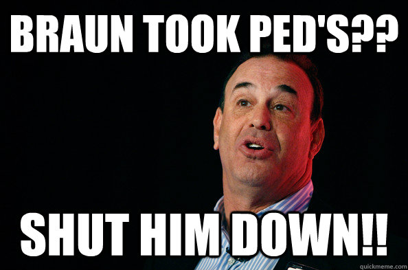 Braun took PED's?? Shut Him Down!! - Braun took PED's?? Shut Him Down!!  Jon Taffer !
